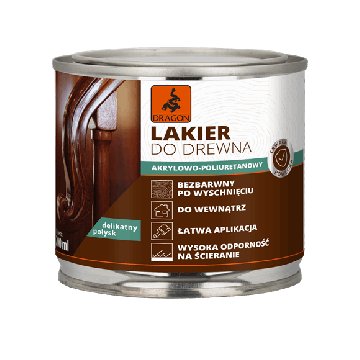 Lac Acrilic-Poliuretanic Pentru Lemn luciu delicat incolor 200ml Dragon