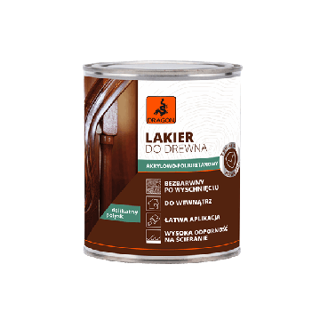 Lac Acrilic-Poliuretanic Pentru Lemn luciu delicat incolor 750ml Dragon