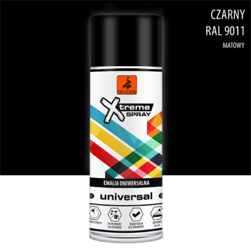 Spray Universal Email czarny RAL 9011 400ml Dragon