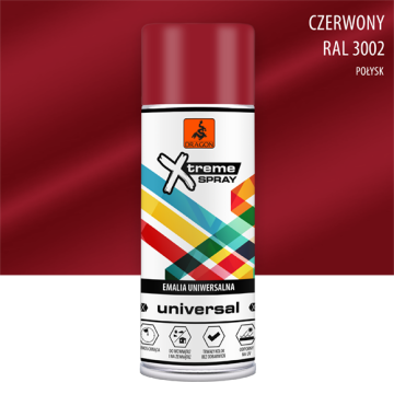 Spray Universal Email czerwony RAL 3002 400ml Dragon