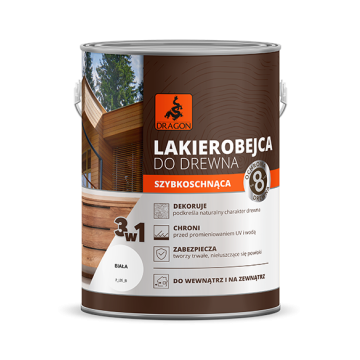 Lac Colorare Lemn Cu Uscare Rapidă alb 2,5L Dragon