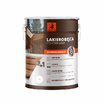 Lac Colorare Lemn Cu Uscare Rapidă alb 5L Dragon